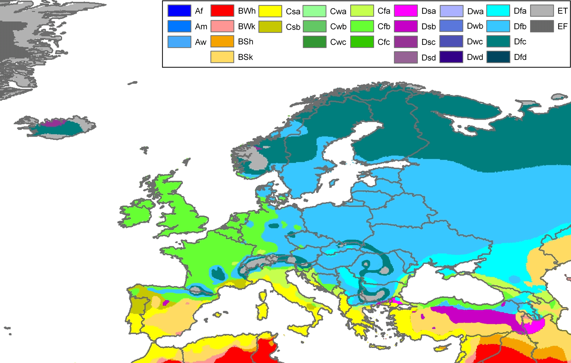 Európa éghajlati övezetei