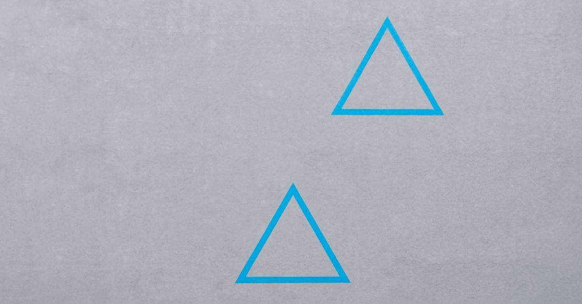 two blue triangle logos