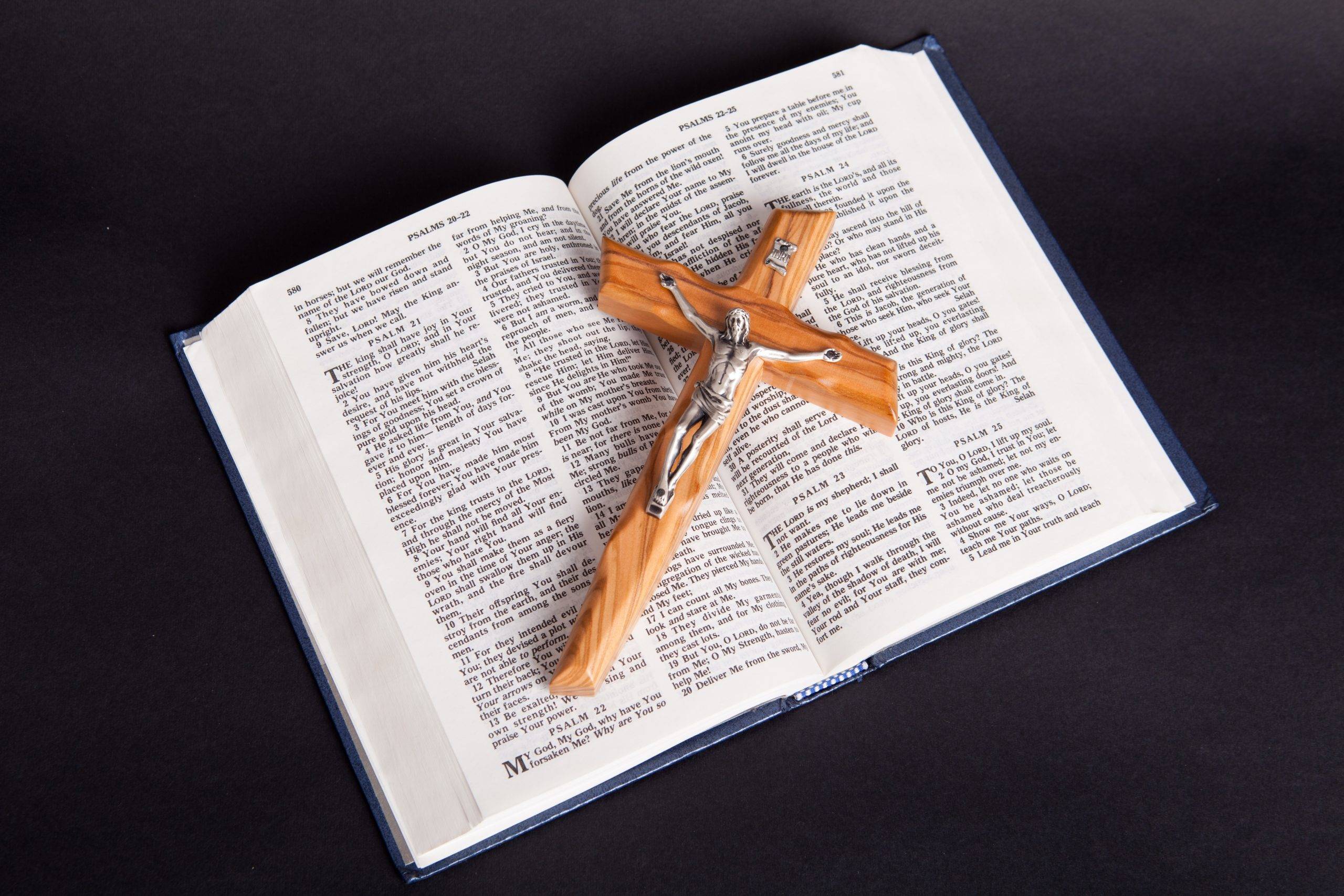 brown wooden cross on white book page