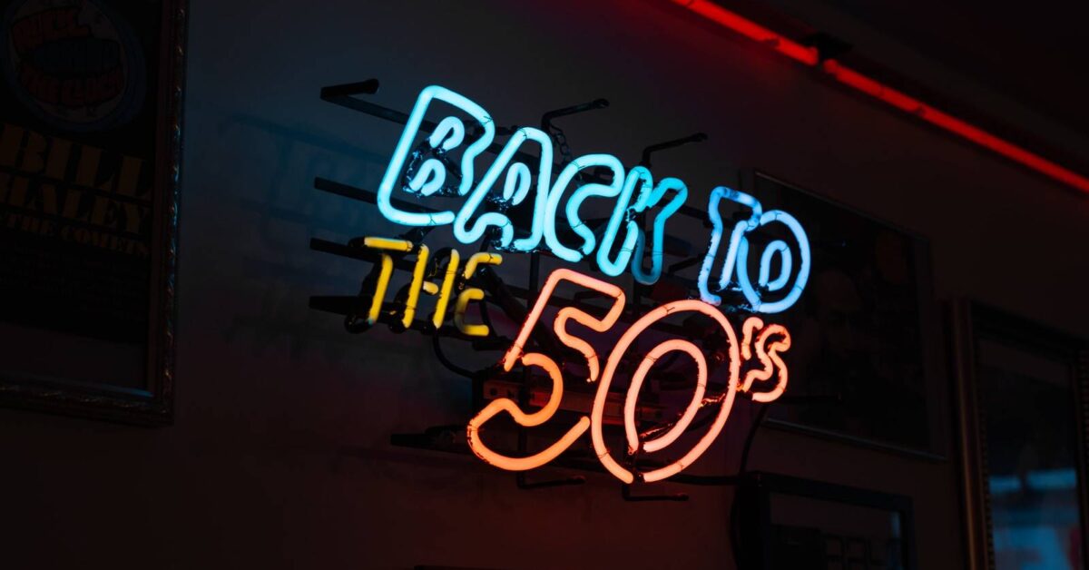 back to the 50's neon sign